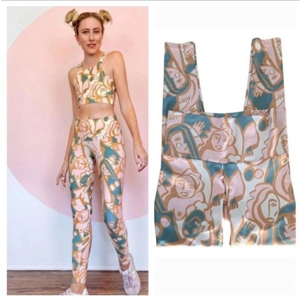 Dazey LA X Anthropologie‎ Face Leggings Activewear Yoga Pants Women's Size Small